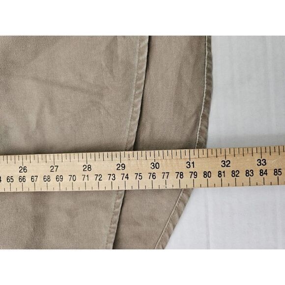 Cabelas Button Down Shirt Mens Sz XL Beige Long Sleeve Canvas Rough Neck - Picture 5 of 13